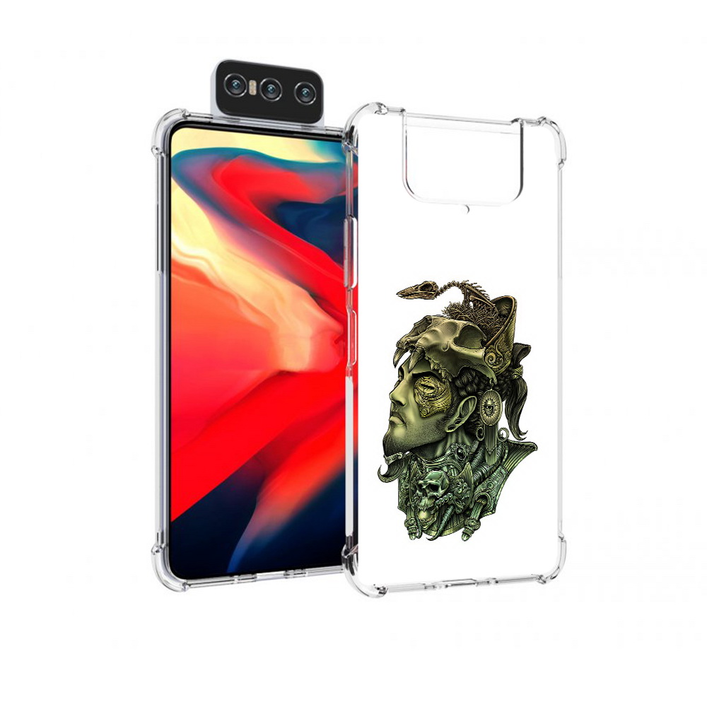 

Чехол MyPads Tocco для Asus Zenfone 8 Flip бронзовый воин, Прозрачный, Tocco