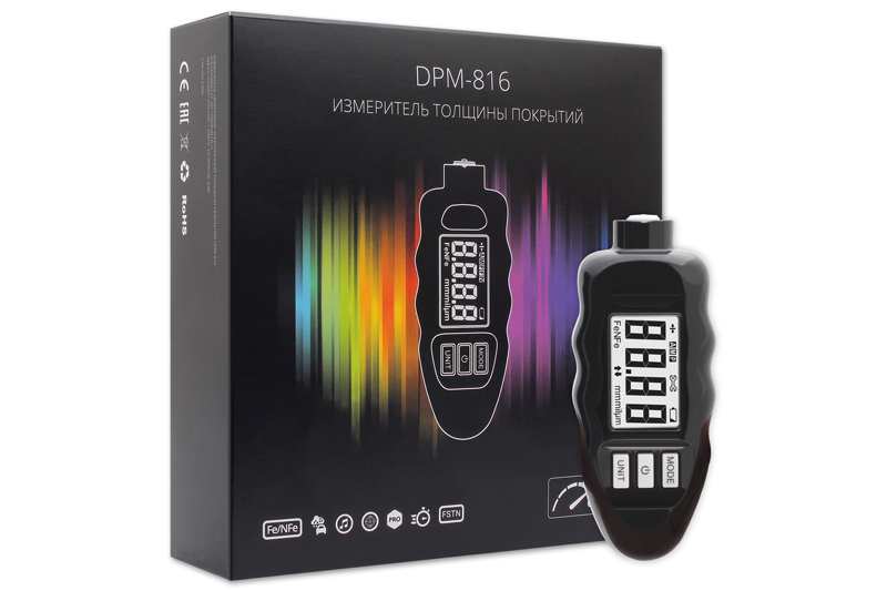 Толщиномер покрытий CARSYS DPM-816 COMBO (Полный комплект, Черный) пр-во Россия