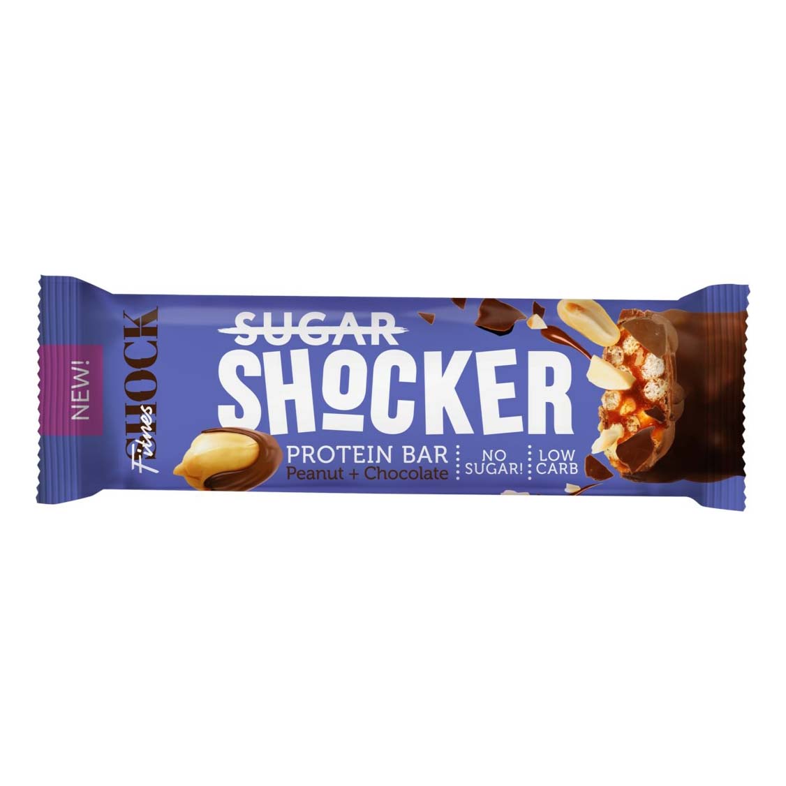 Шоколадный батончик FitnesShock Shaker с арахисом 35 г