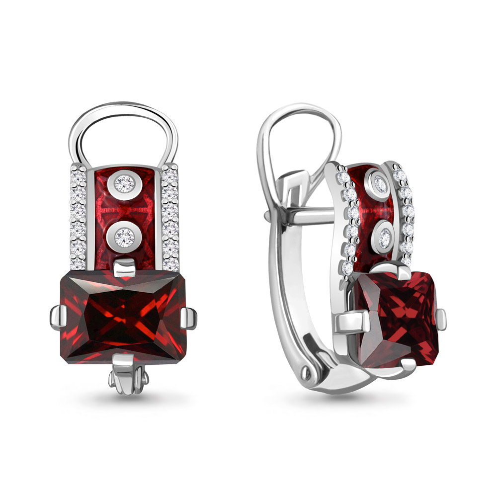 

Серьги из серебра с гранатом Aquamarine 4464603А_925_р, 4464603А_925_р