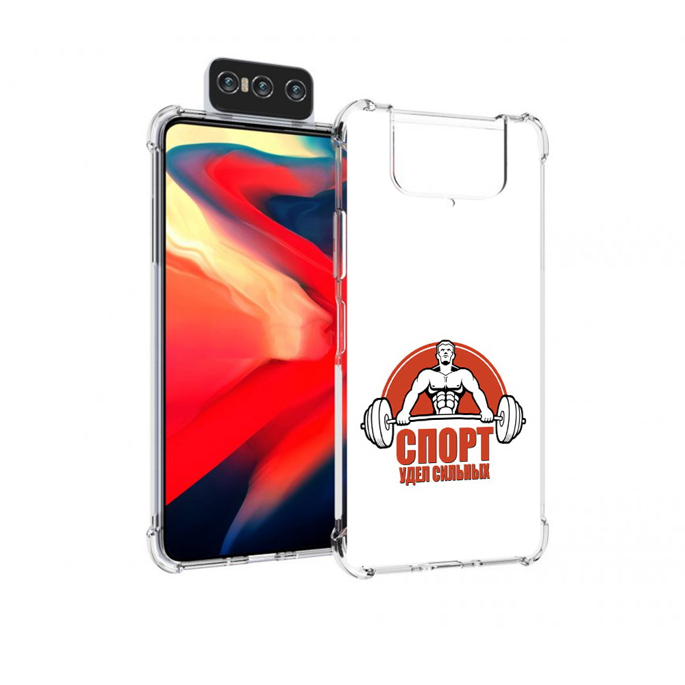 

Чехол MyPads Tocco для Asus Zenfone 8 Flip бодибилдинг спорт, Прозрачный, Tocco