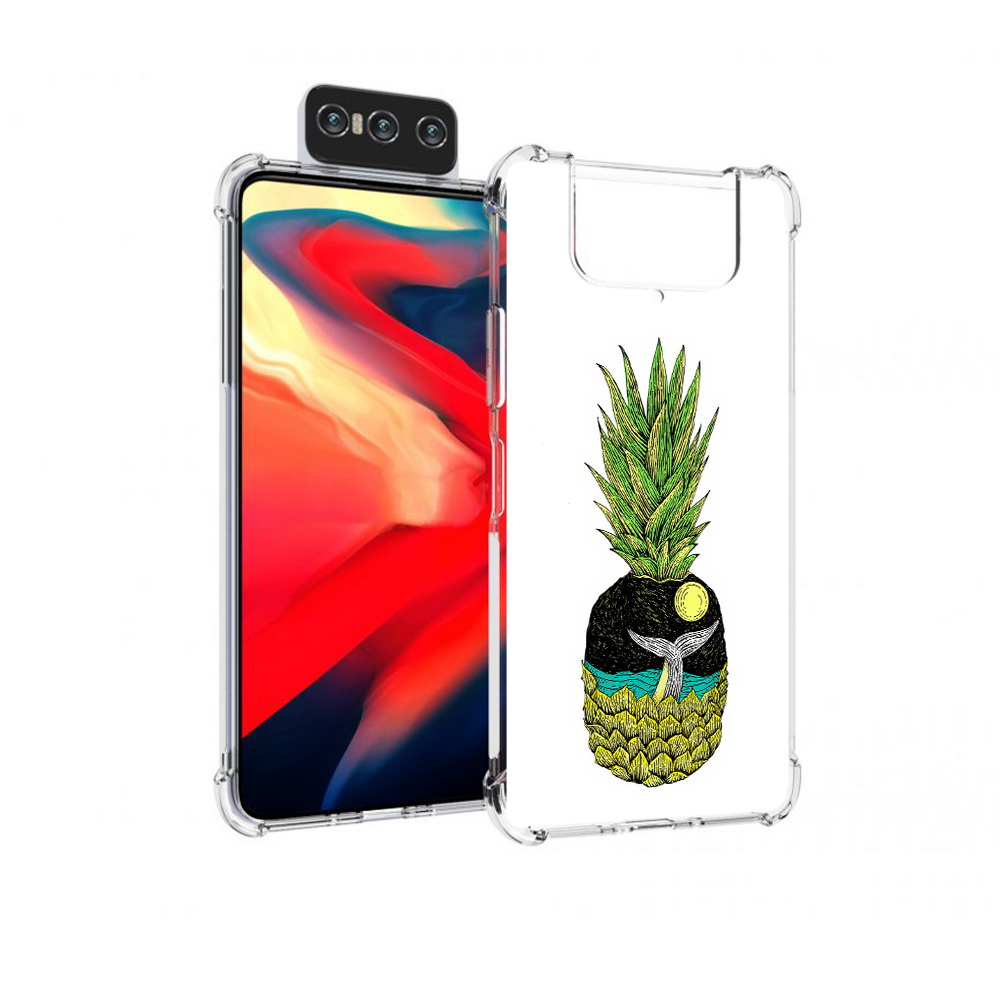 

Чехол MyPads Tocco для Asus Zenfone 8 Flip ананас с китом, Прозрачный, Tocco