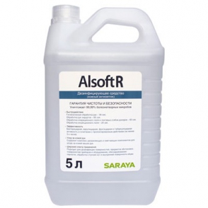 Антисептик для рук Saraya Alsoft R , 5 л дезинфецирующее средство для рук saraya alsoft r plus 30 мл