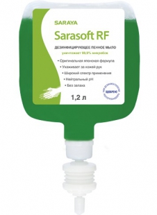 Дезинфицирующее средство Saraya Sarasoft RF пенное мыло для UDMD-9000, флакон 1,2 л дезинфецирующее средство для рук saraya alsoft r plus 30 мл
