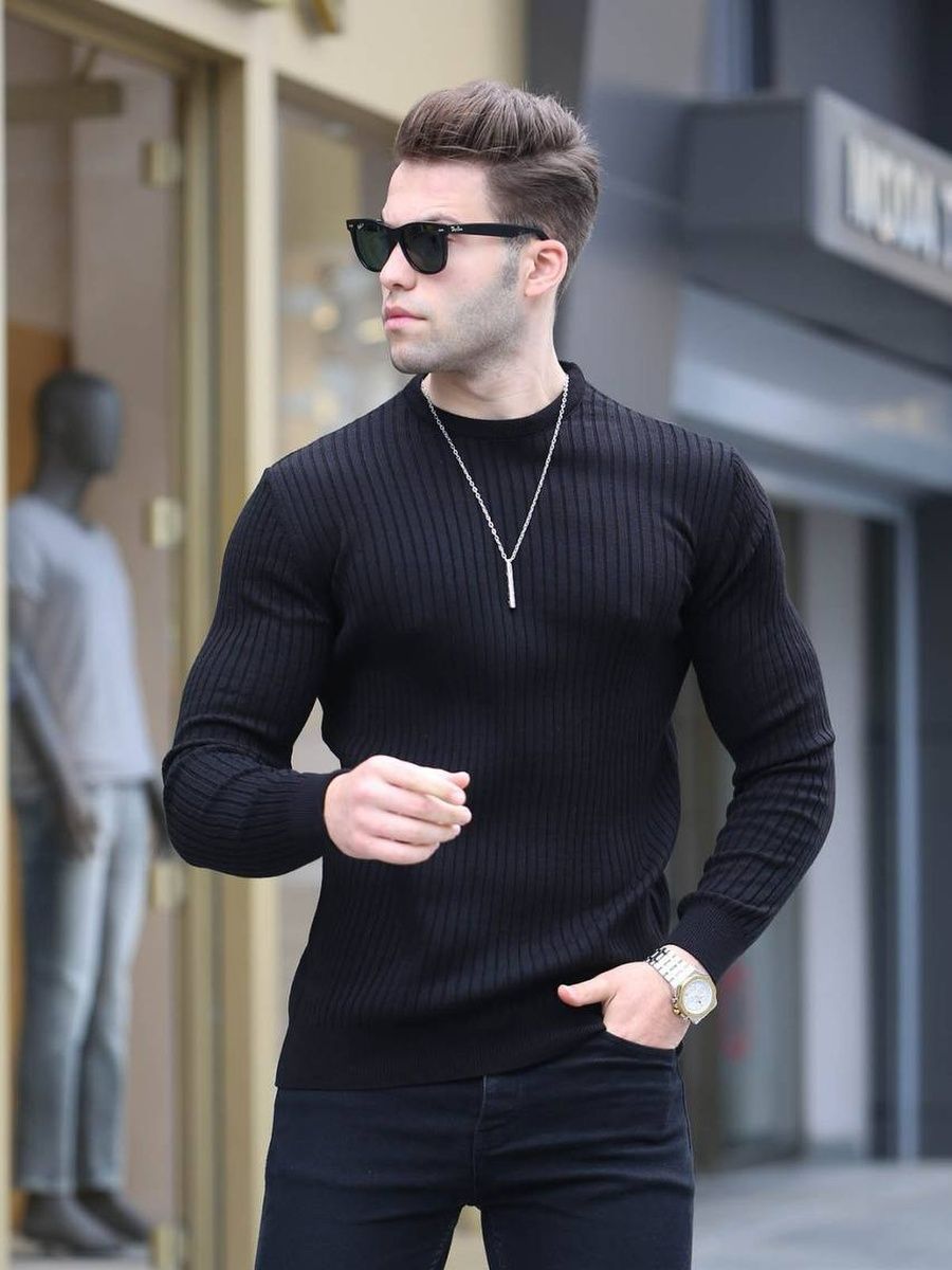 

Свитер мужской NoBrand Oversize черный M, Oversize