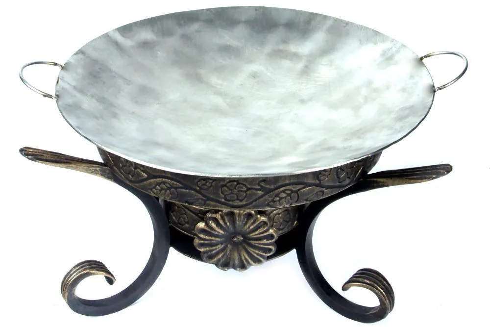 Сковорода Садж из нержавеющей стали 50 см на подставке Карфаген