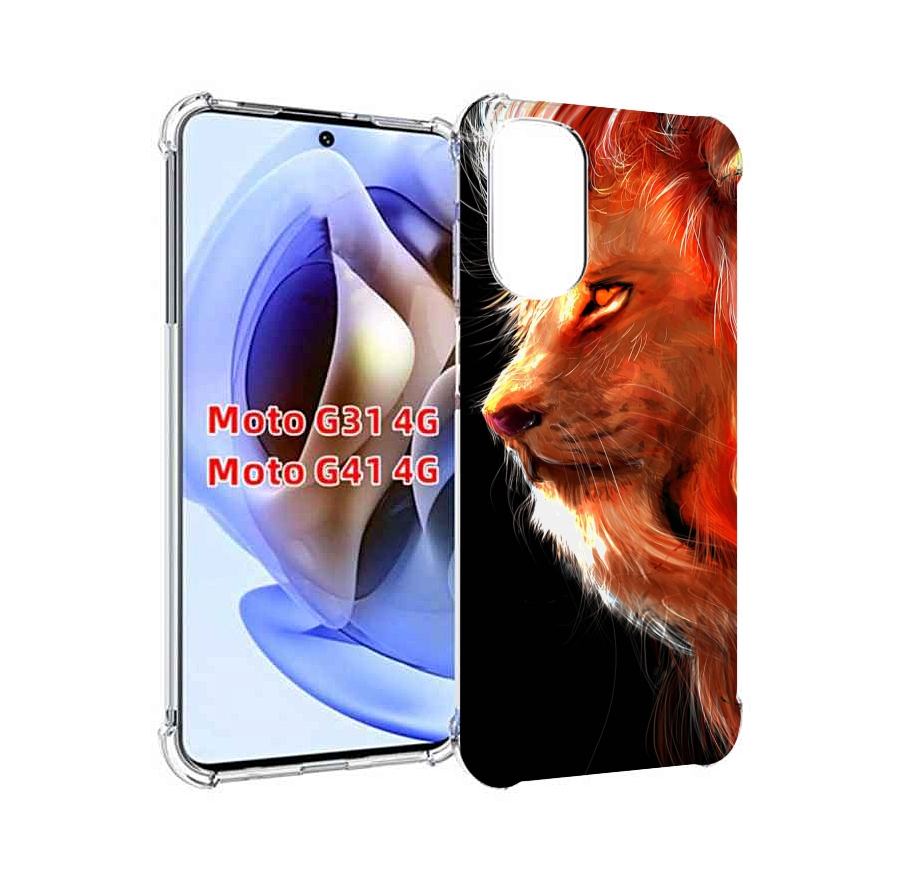

Чехол MyPads Арт-рисунок-льва мужской для Motorola Moto G31 4G / G41 4G, Прозрачный, Tocco