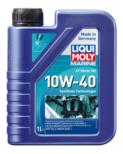 Моторное масло Liqui Moly синтетическое Marine 4T Motor Oil 10W40 CI-4SL A3B4E7 1л 3620₽