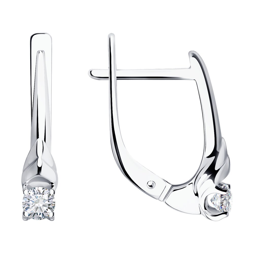 

Серьги из белого золота SOKOLOV Diamonds 1021863-3, бриллиант, 1021863-3