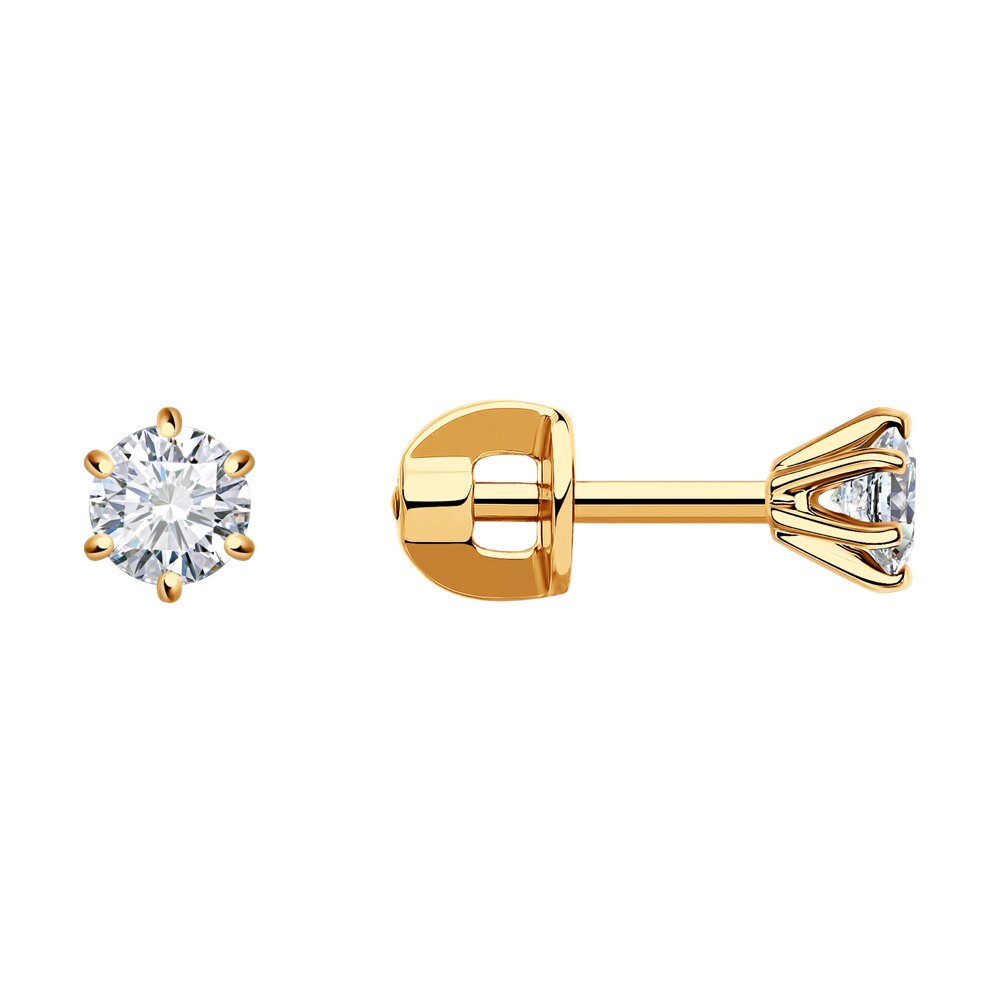 

Серьги пусеты из красного золота SOKOLOV Diamonds 1021860-66, бриллиант, 1021860-66