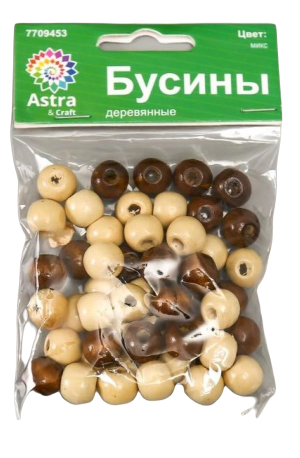 

Бусины деревянные "Астра" круглые, 9х10 мм, 50 шт/упак, цветные, Разноцветный
