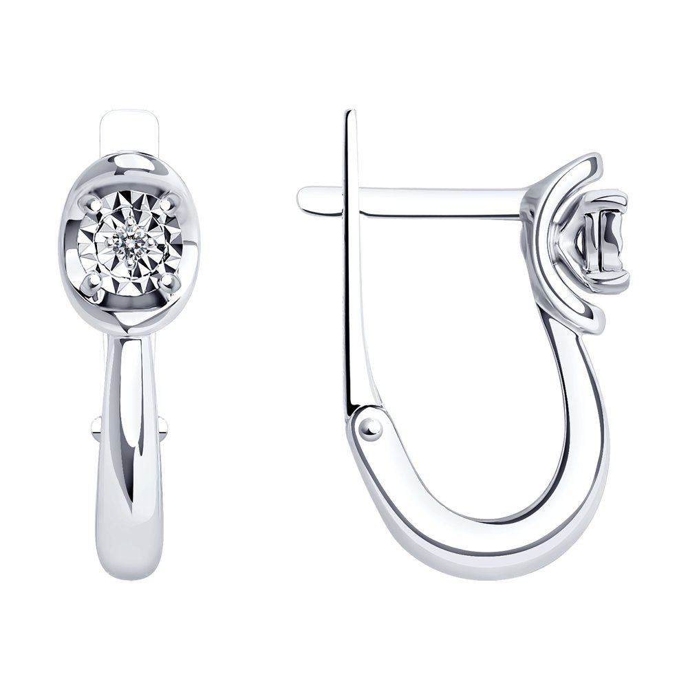 

Серьги из белого золота с бриллиантом SOKOLOV Diamonds 1021844-3, 1021844-3