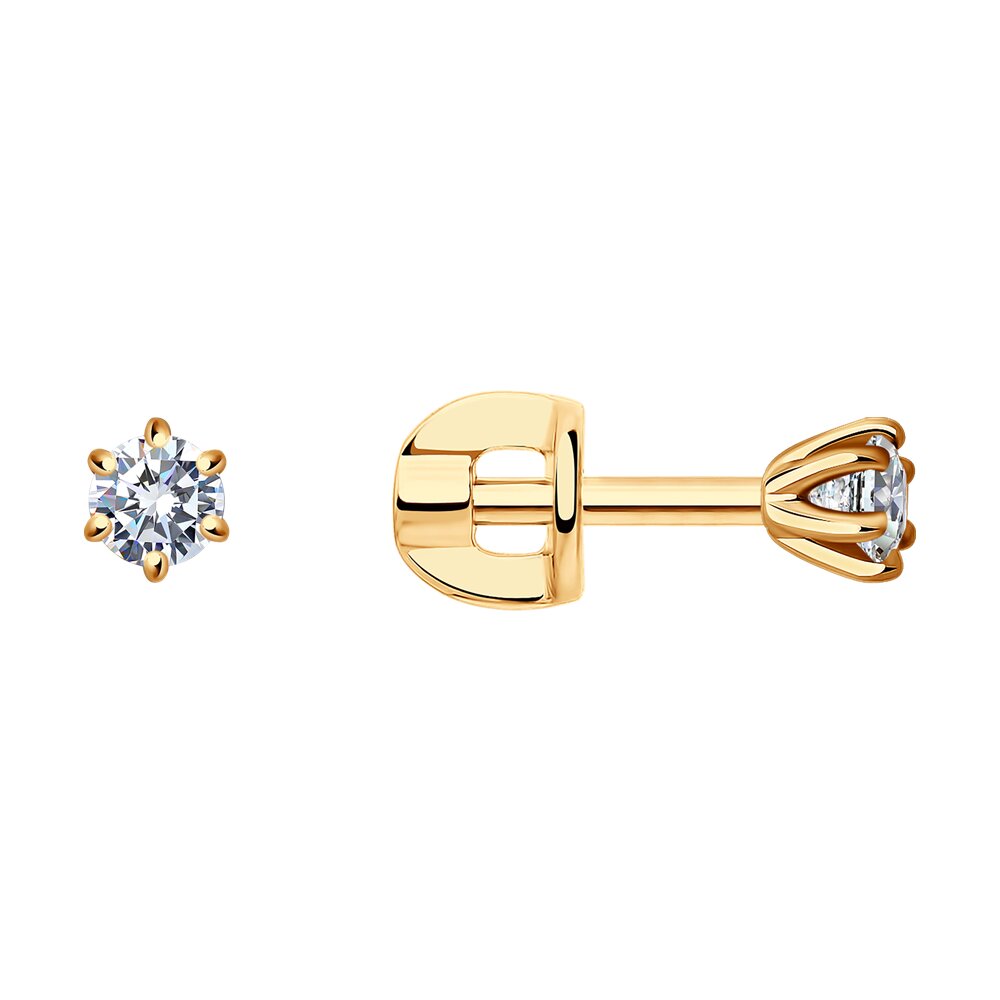 

Серьги пусеты из красного золота SOKOLOV Diamonds 1021813, бриллиант, 1021813