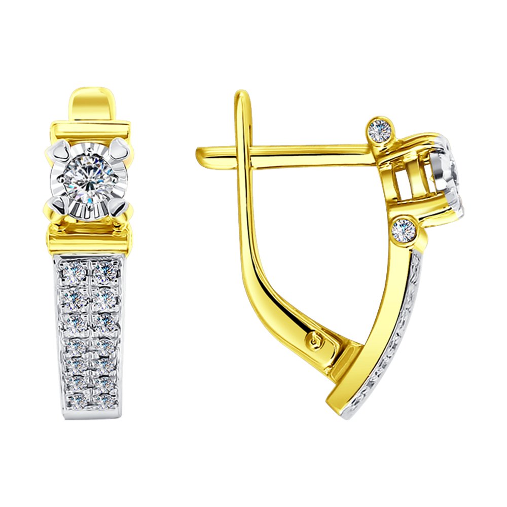 

Серьги из комбинированного золота с бриллиантом SOKOLOV Diamonds 1021108, 1021108