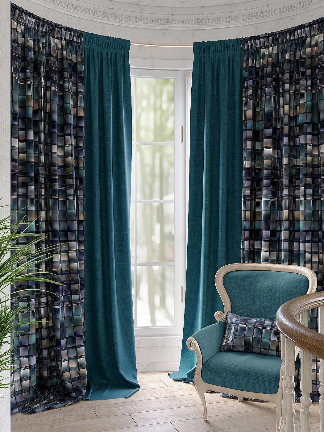 

Комплекты штор AT HOME Дэвид (бирюзовый) высота 280 см, ширина 220 см, Синий/Голубой, 990204