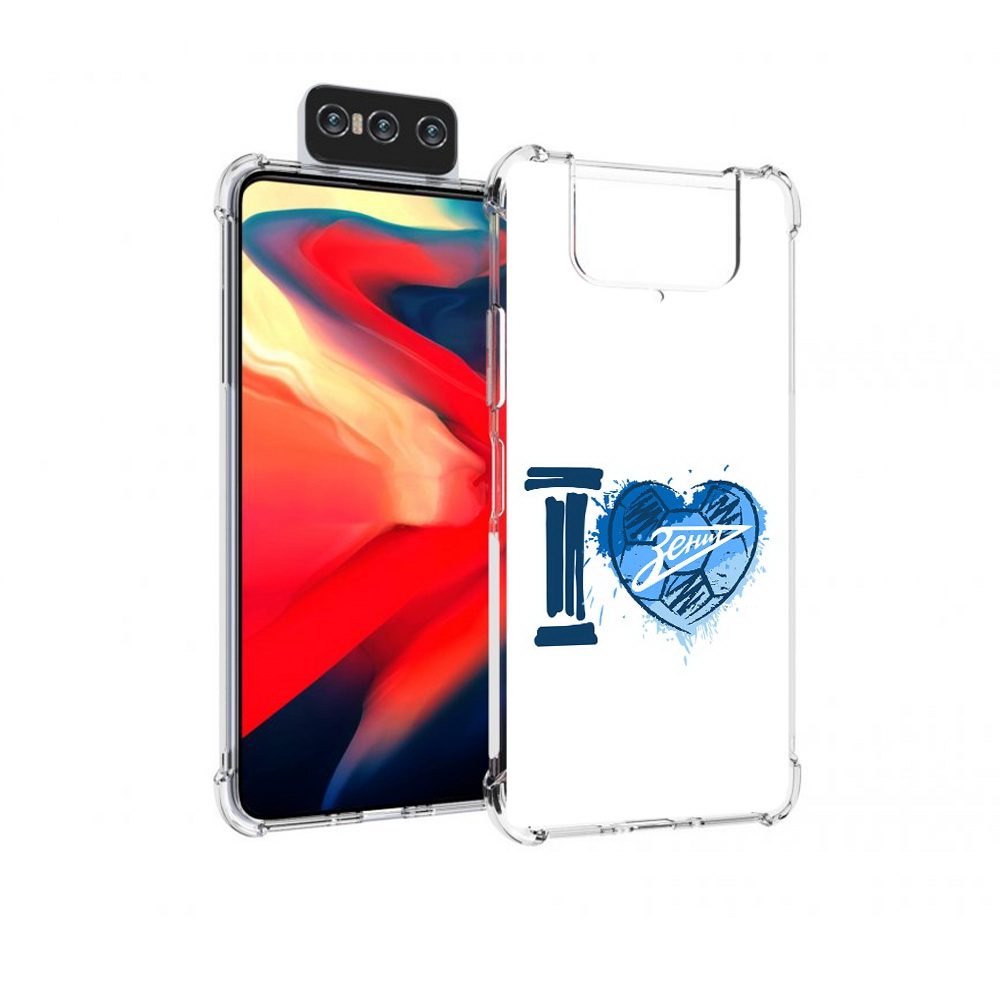 

Чехол MyPads Tocco для Asus Zenfone 8 Flip ФК я люблю зенит, Прозрачный, Tocco