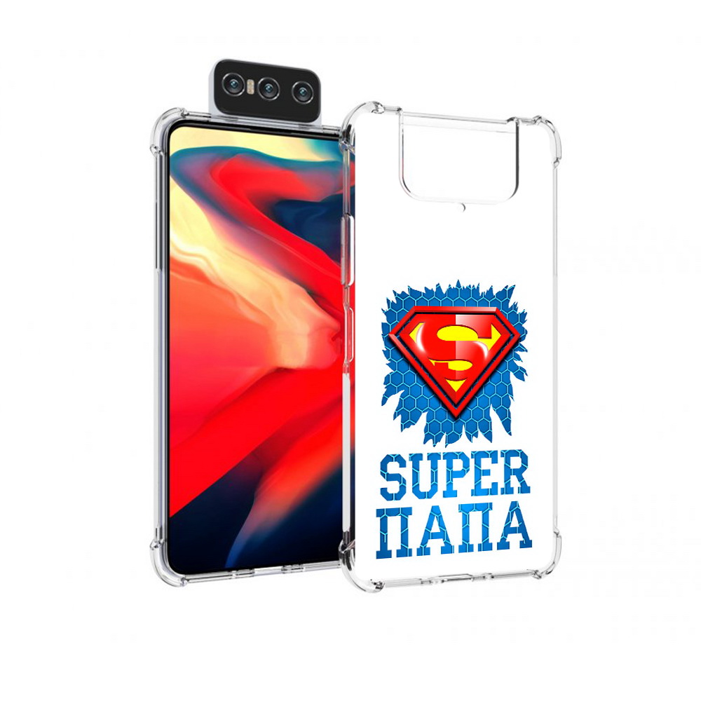

Чехол MyPads Tocco для Asus Zenfone 8 Flip Супер Папа, Прозрачный, Tocco