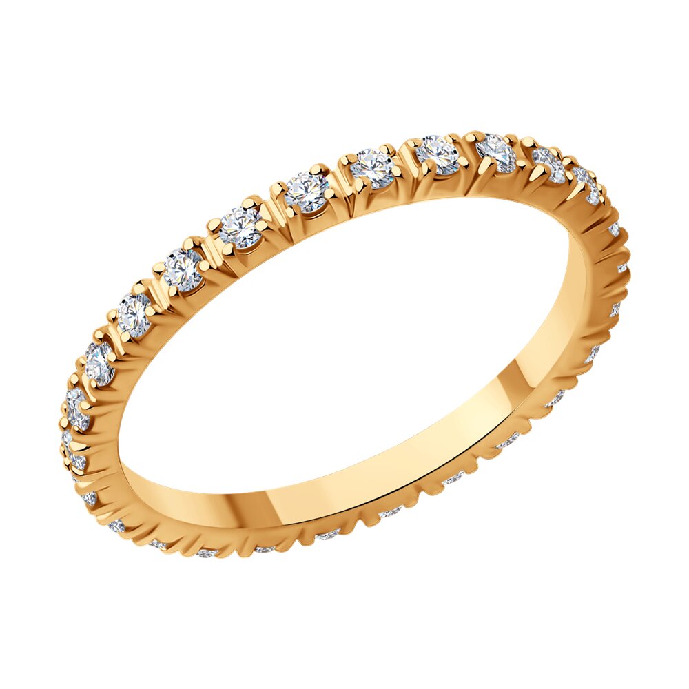 

Кольцо обручальное из красного золота с бриллиантом р. 17 SOKOLOV Diamonds 1012489, 1012489