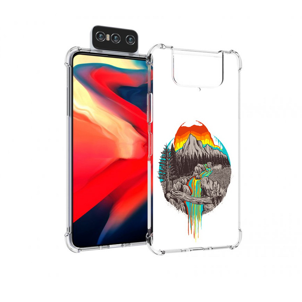 

Чехол MyPads Tocco для Asus Zenfone 8 Flip Радужный водопад, Прозрачный, Tocco