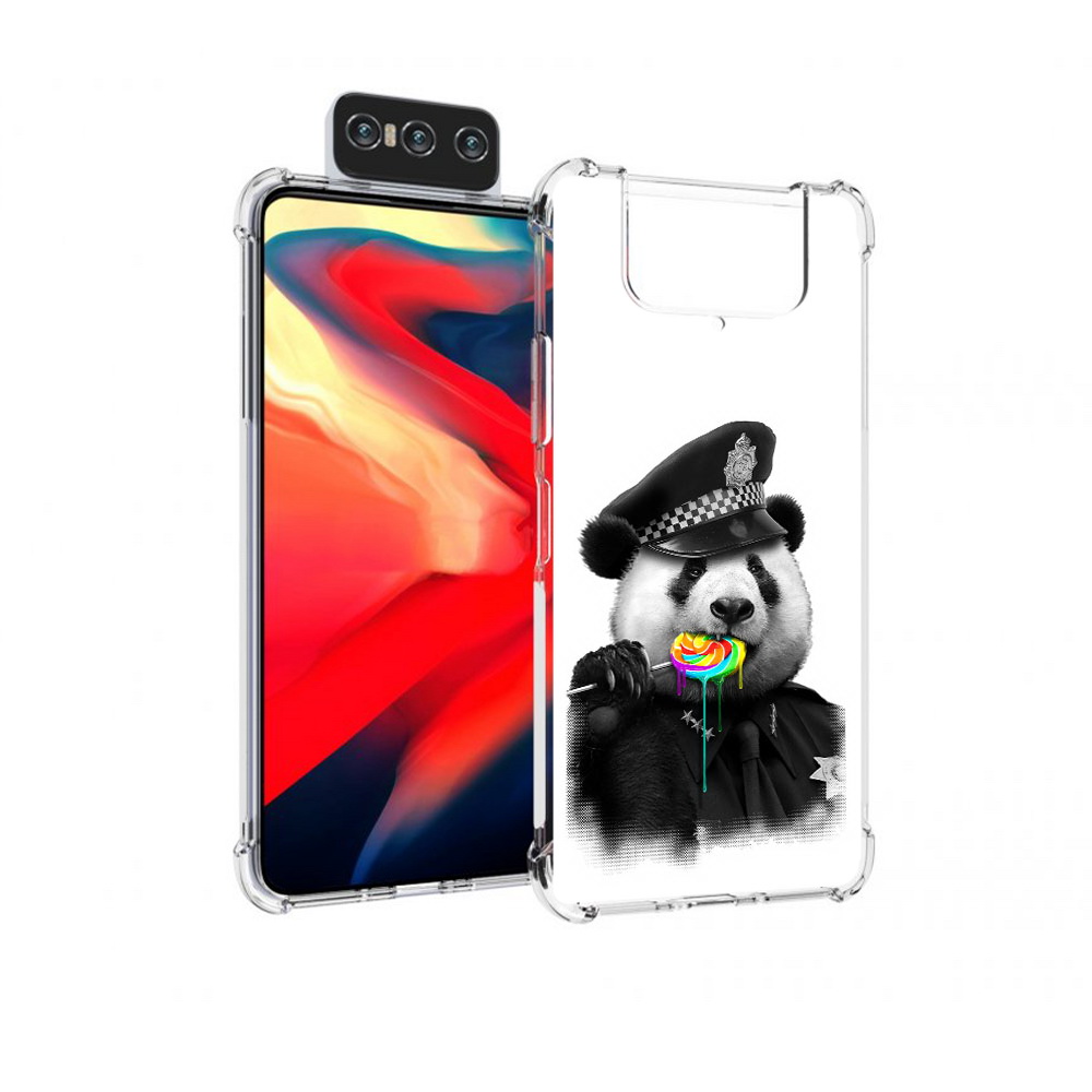 Чехол MyPads Tocco для Asus Zenfone 8 Flip Панда полиция