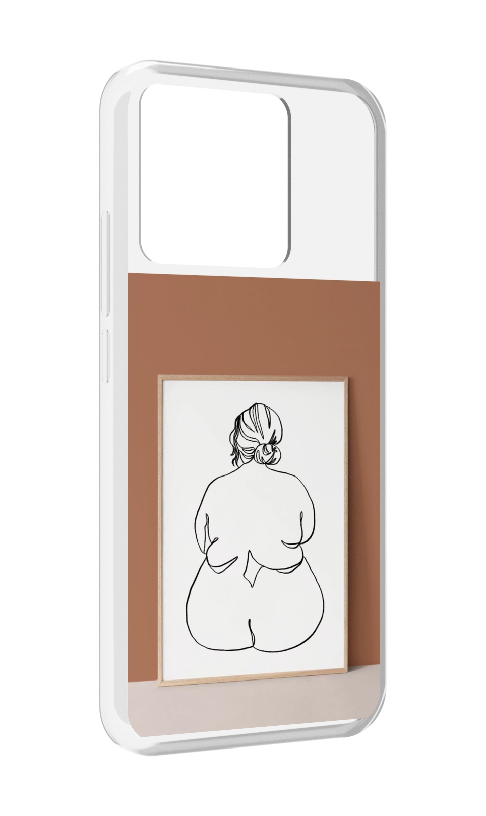 

Чехол MyPads Tocco для Xiaomi Redmi 10A Body Positive Female Figure Line Art женский, Прозрачный, Tocco