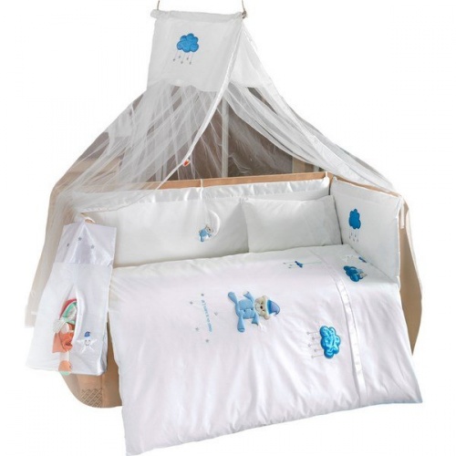 

Комплект постельного белья Kidboo из 4-ти предметов серии Teddy Boo Blue, Белый