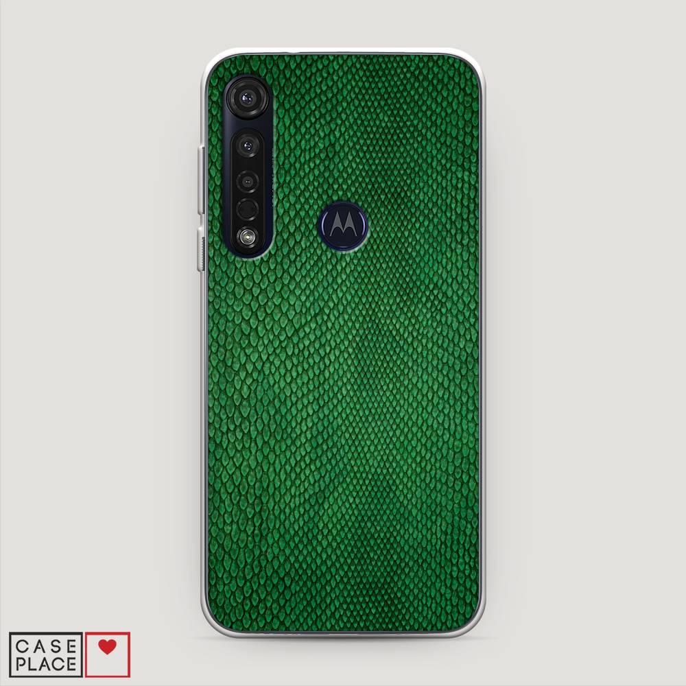 фото Силиконовый чехол "изумрудная змея" на motorola moto g8 plus awog