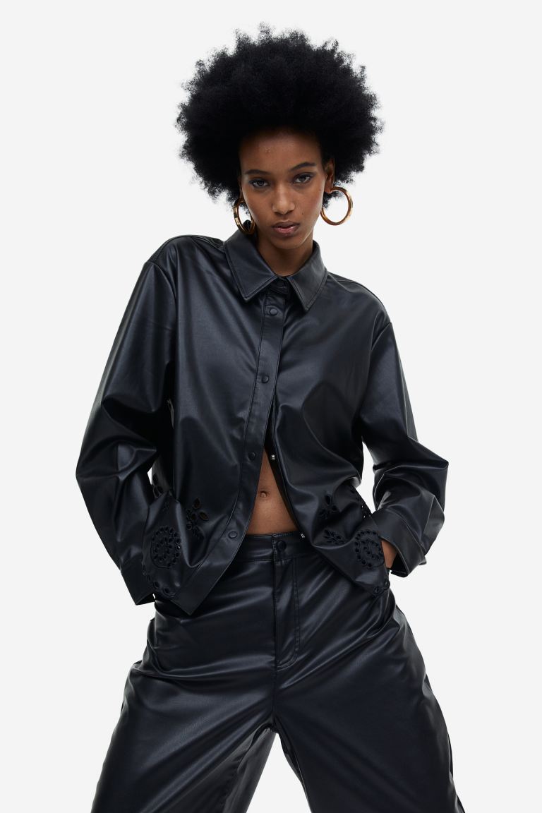 

Рубашка женская H&M 1160395001 черная XL (доставка из-за рубежа), 1160395001
