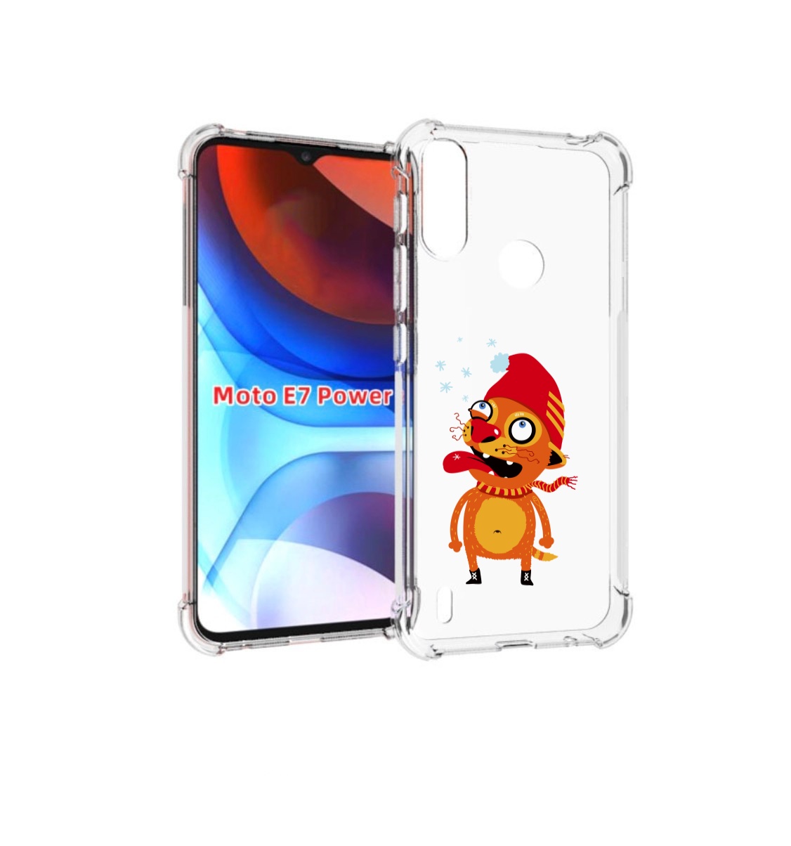 

Чехол MyPads Зимний кот для Motorola Moto E7 Power, Прозрачный, Tocco