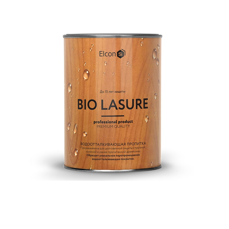 Водоотталкивающая пропитка для дерева Elcon Bio Lasure каштан  (0,9л)  1/12 elcon антисептик для дерева bio lasure каштан 0 9 л 00 00461940