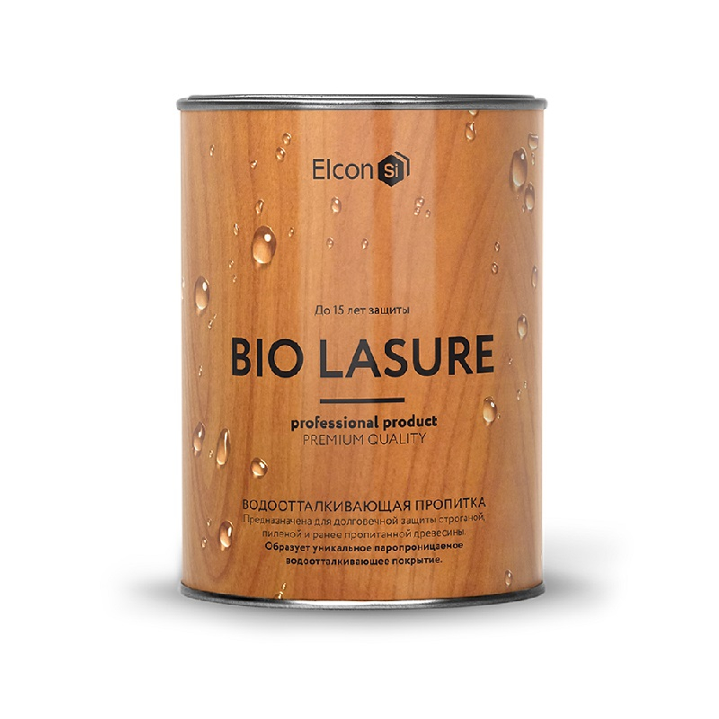 Водоотталкивающая пропитка для дерева Elcon Bio Lasure бесцветная (0,9л) 1/12