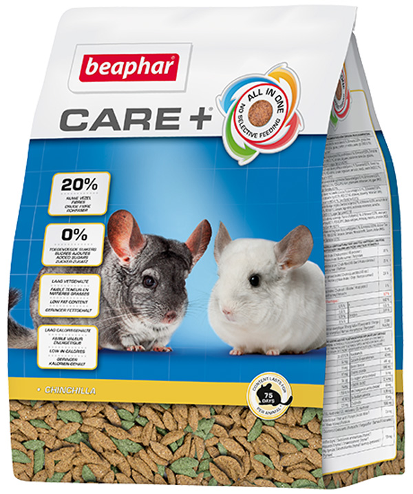 

Корм для шиншилл Beaphar Care + 0.25 кг, корм для грызунов, 250г