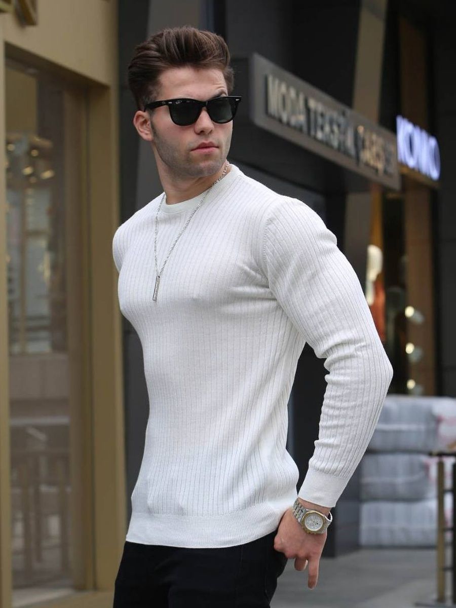

Свитер мужской NoBrand Oversize белый M, Oversize