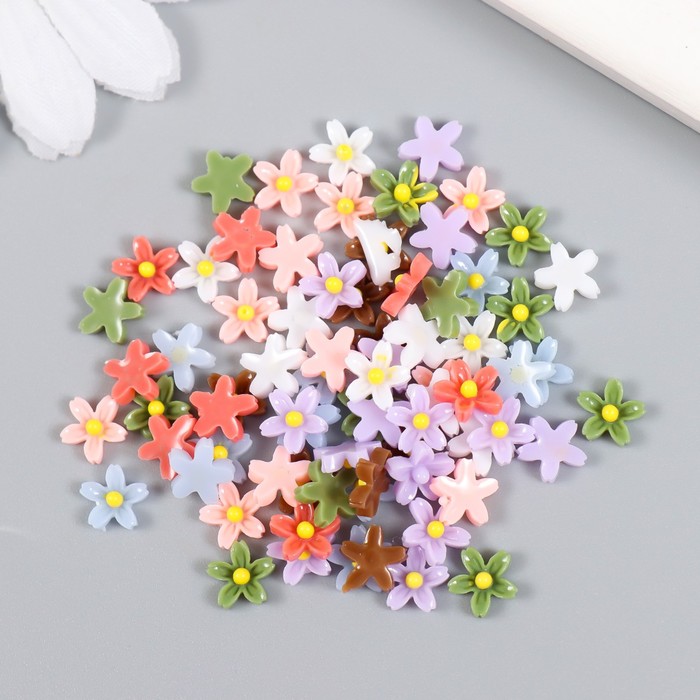 

Декор для творчества пластик "Пятилистники осень" набор 80 шт МИКС 0,8х0,8 см, Разноцветный