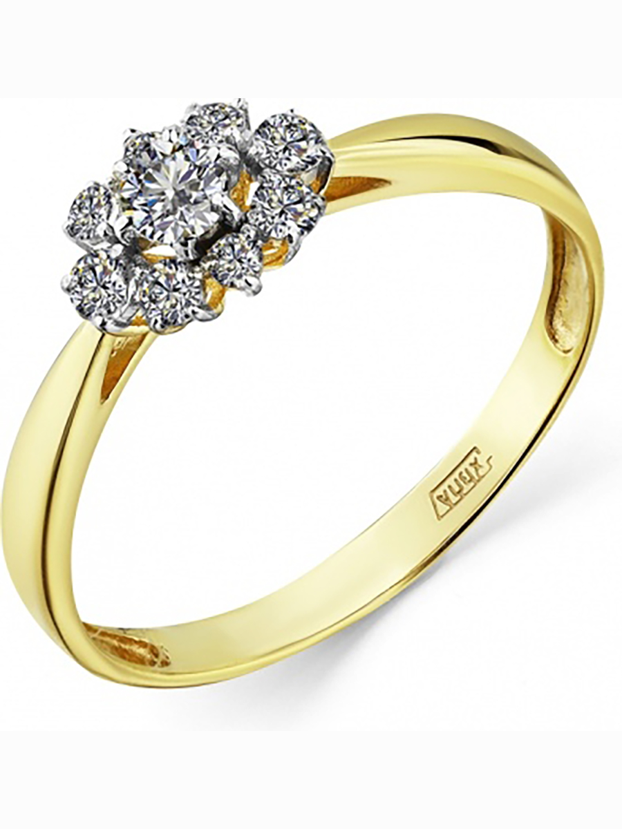 

Кольцо из жёлтого золота с 9 фианитами р. 16,5 Master Brilliant 1000036, 1000036