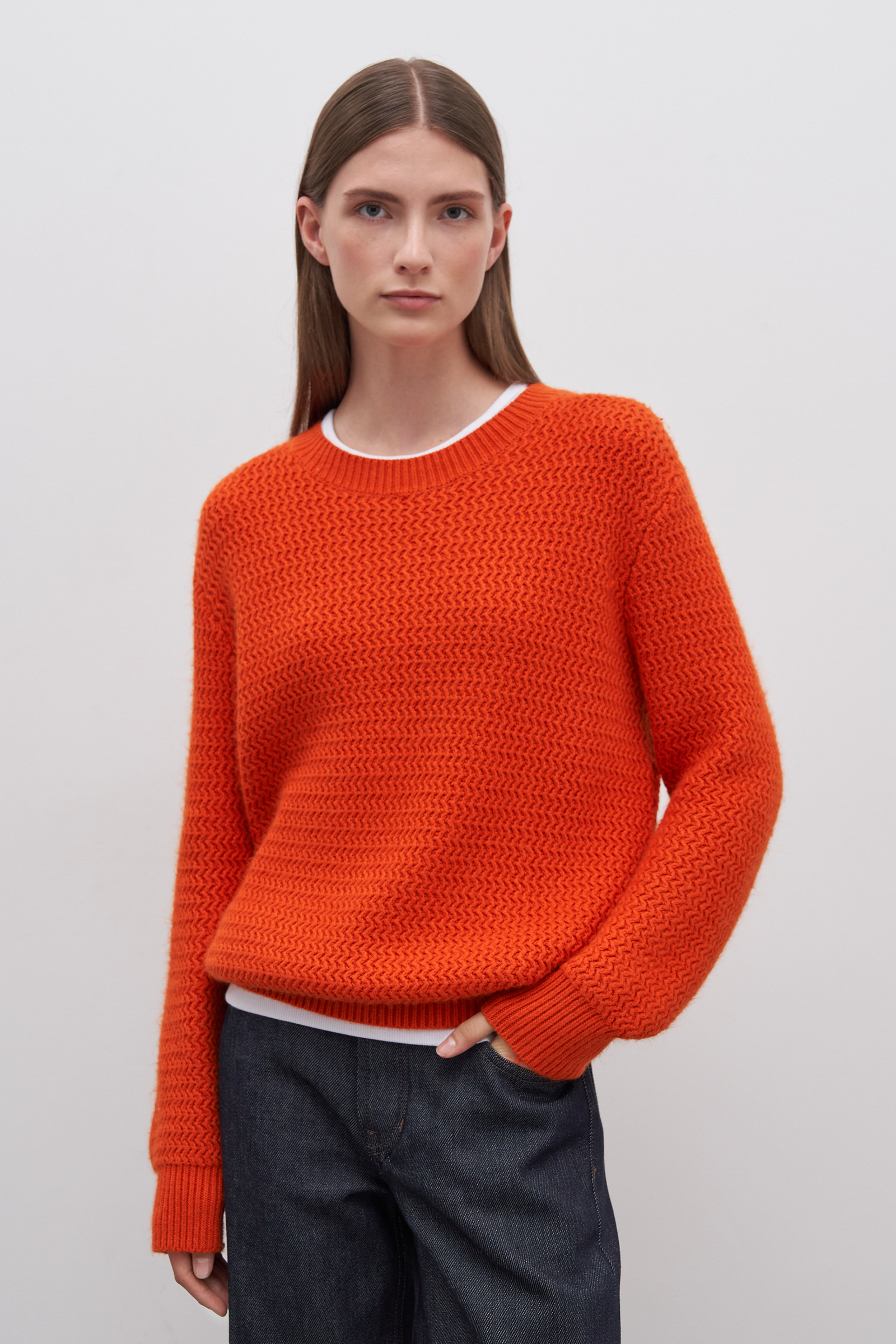 

Джемпер женский Finn Flare FAD11122 оранжевый M, FAD11122