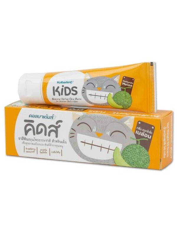 Зубная паста Kolbadent Kids Natural Oral Paste Hokkaido Melon, 50 г r o c s зубная паста без фтора для детей фруктовый рожок kids 45