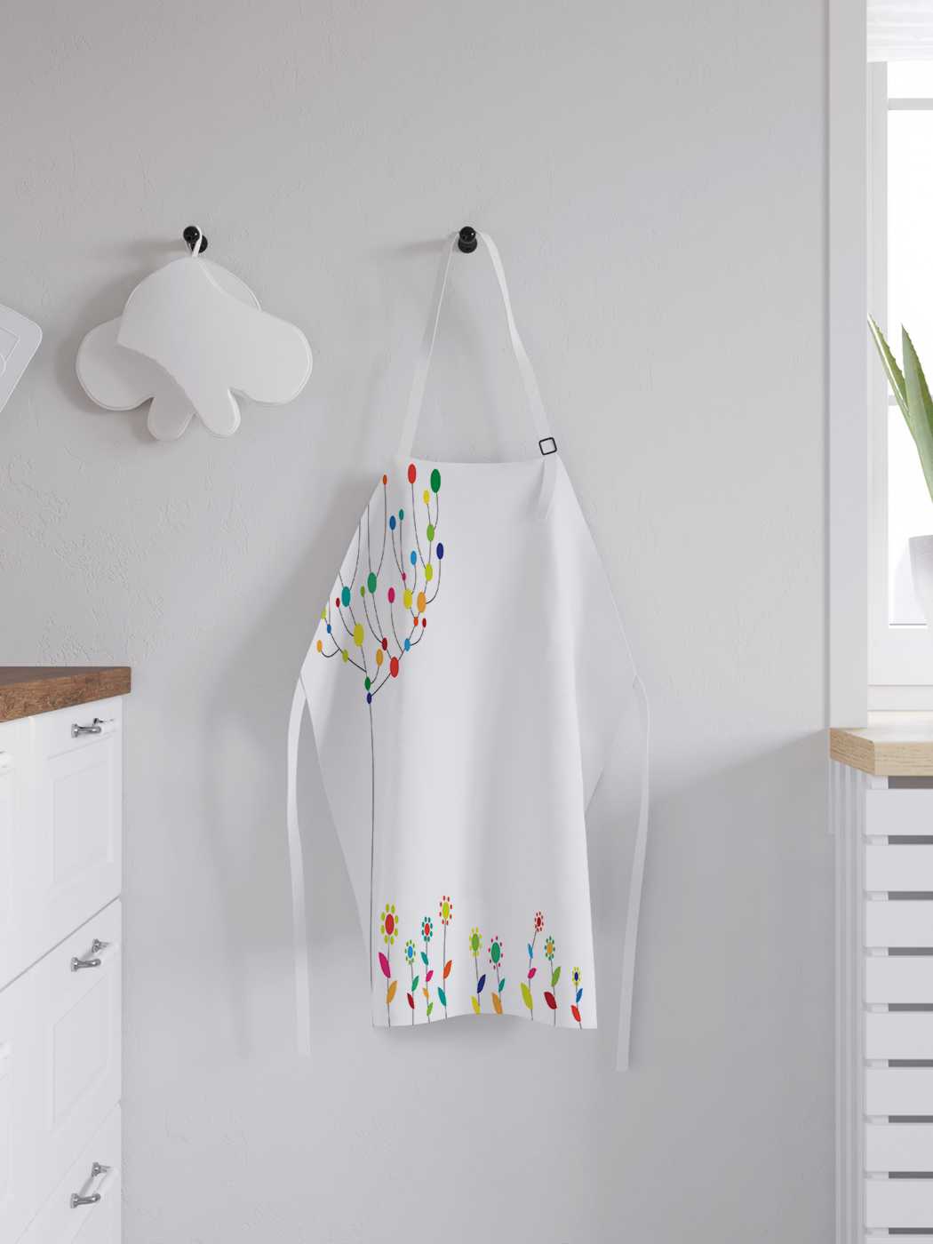 

Фартук женский для готовки JoyArty "Радужное цветение", универсальный размер, Голубой