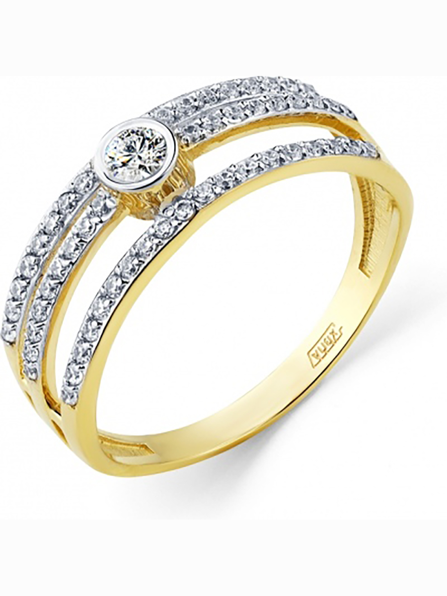 

Кольцо из жёлтого золота с 57 фианитами р. 18,5 Master Brilliant 1000030, 1000030