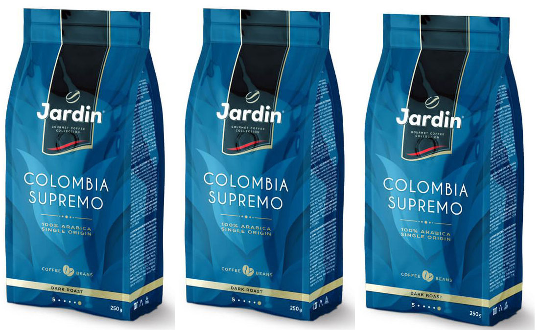 Кофе в зернах Jardin Columbia Supremo 100% арабика, 250 г х 3 шт