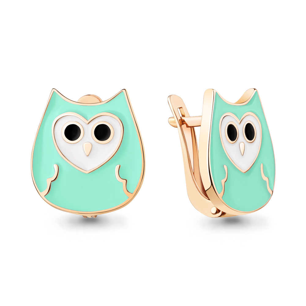

Серьги конго из серебра с эмалью Aquamarine 34528, 34528_925_з