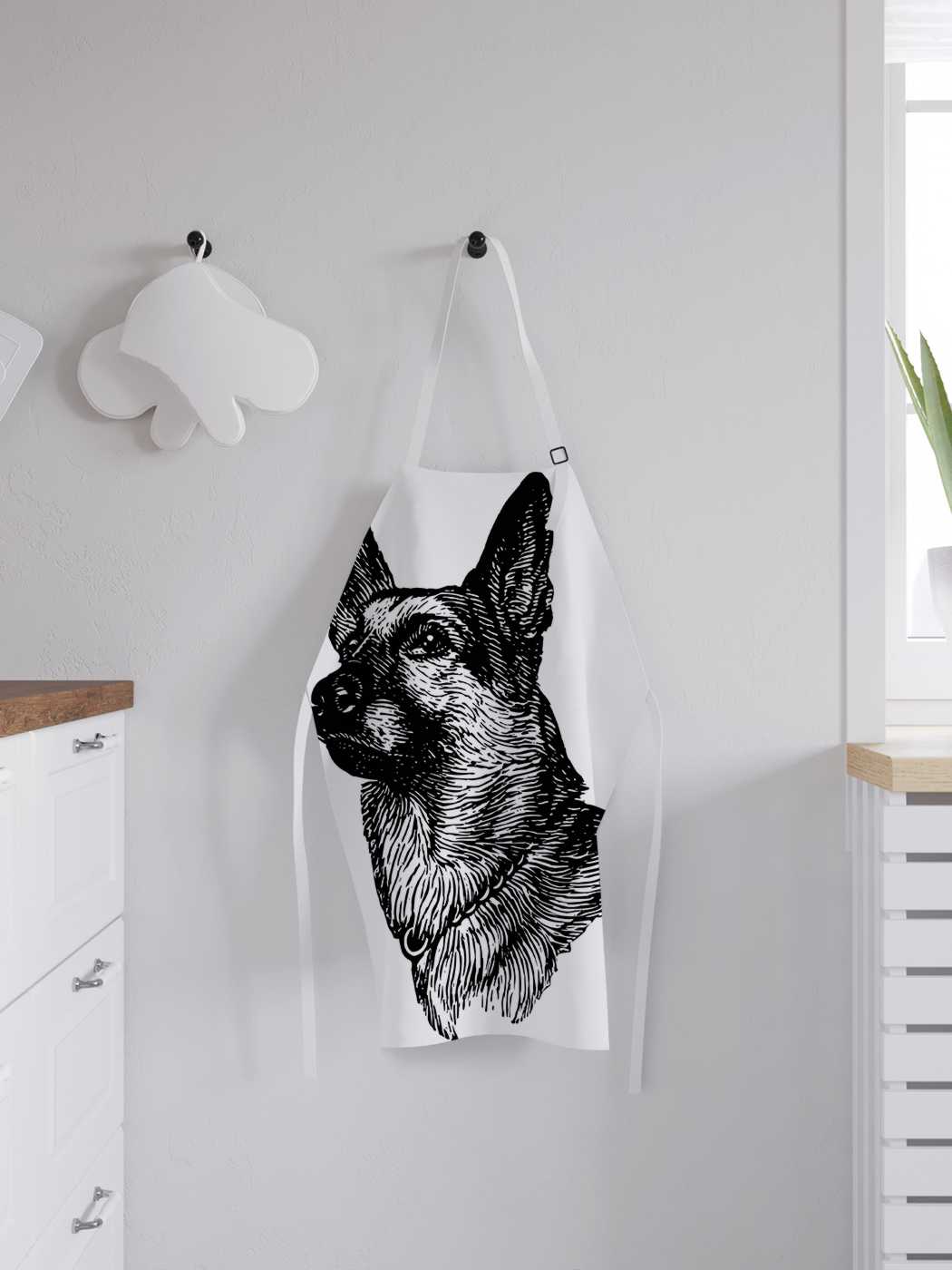 

Фартук женский для готовки JoyArty "Сторожевой пес", универсальный размер, Желтый