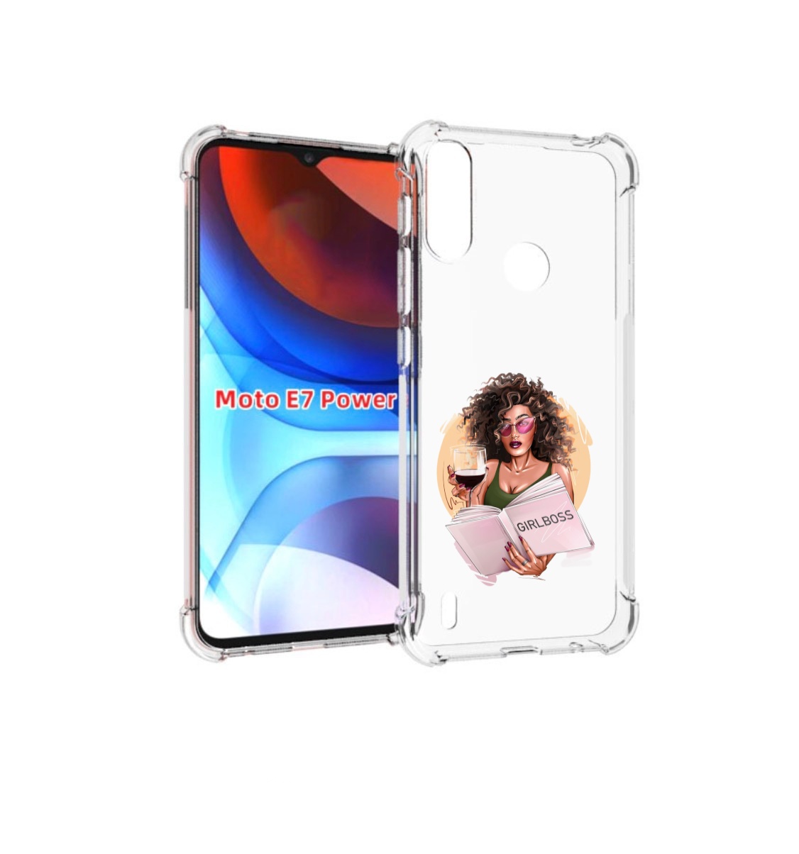 

Чехол MyPads Girlboss with wine_ Etsy женский для Motorola Power, Прозрачный, Tocco