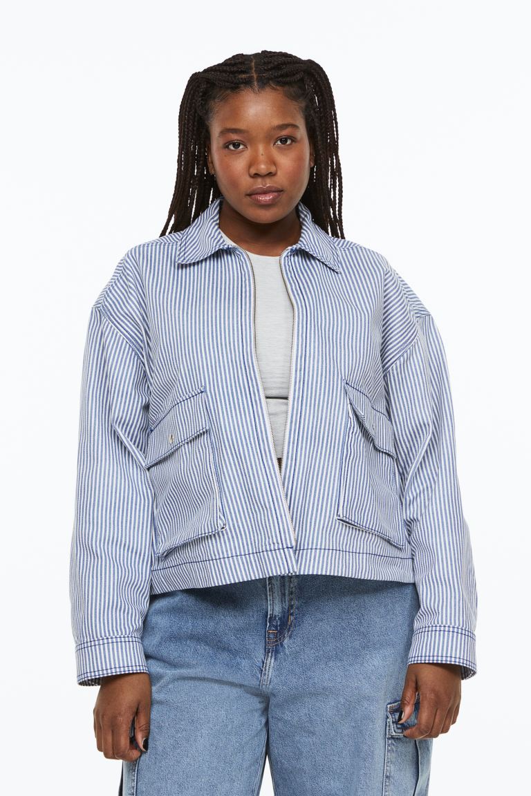 Джинсовая куртка женская H&M 1158989001 синяя 2XL (доставка из-за рубежа)