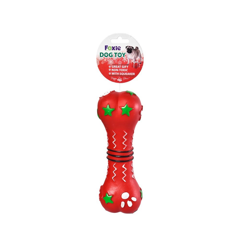 

Игрушка для собак FOXIE Косточка с пищалкой, красный, винил, 22 х 7.5 х 5.5 см