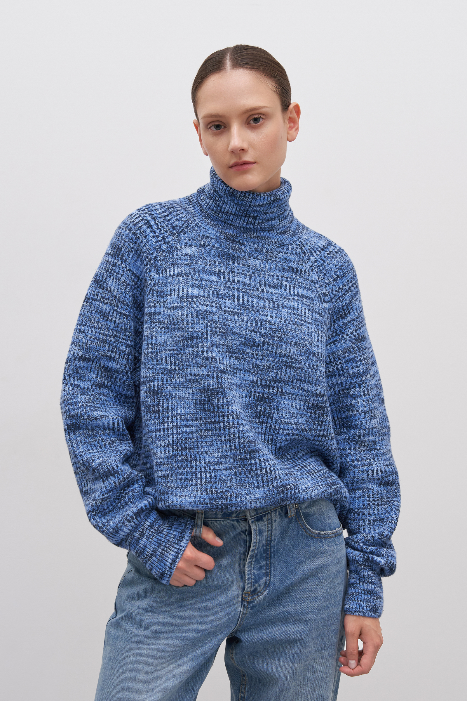 

Свитер женский Finn Flare FAD11134 синий XL, FAD11134