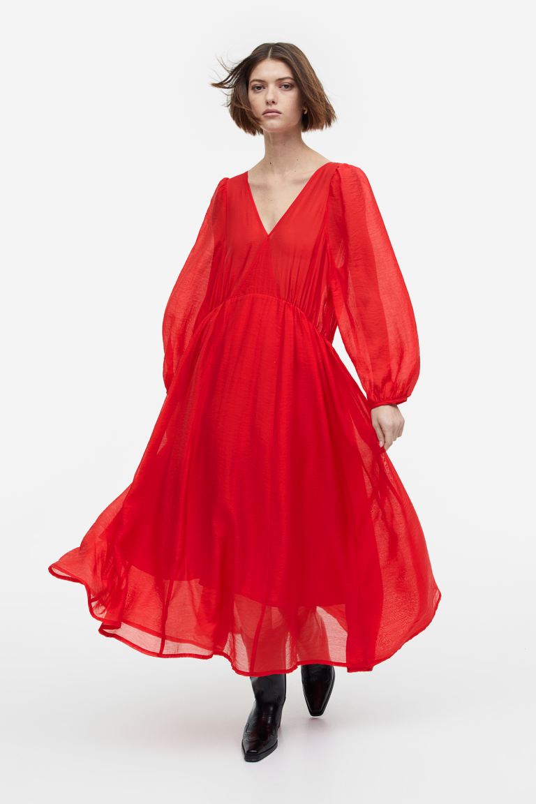 Платье женское H&M 1158559001 красное 2XL (доставка из-за рубежа)