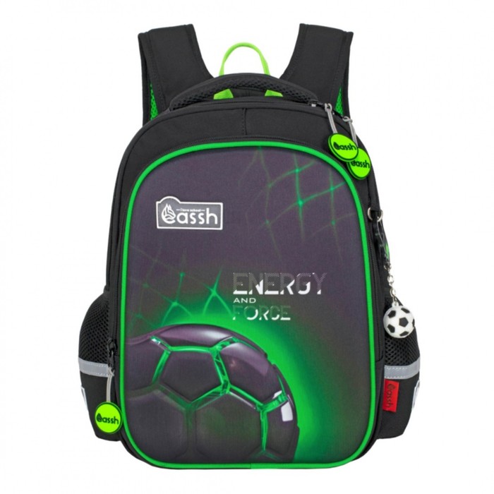 Рюкзак школьный Across CS23-557-1 черный, зеленый