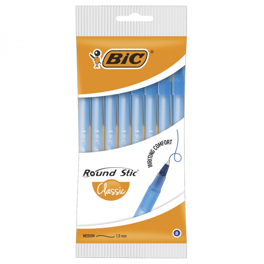 

Ручка шариковая BIC Round Stic 0.5мм синий цвет чернил 8шт 6 уп.