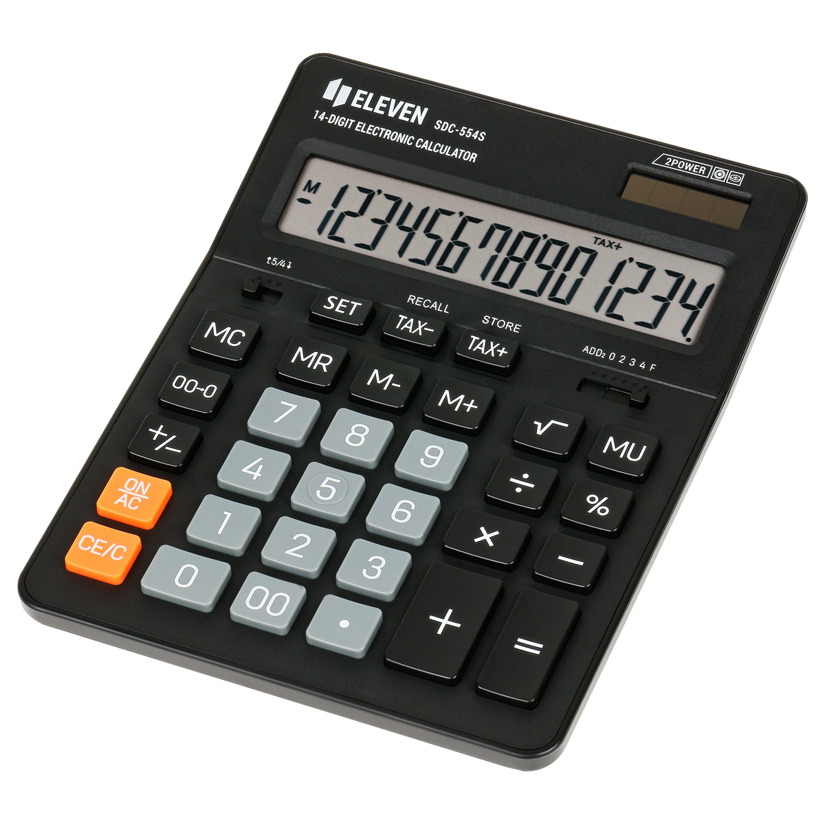 Калькулятор настольный Eleven SDC-554S 14-разрядный двойное питание черный